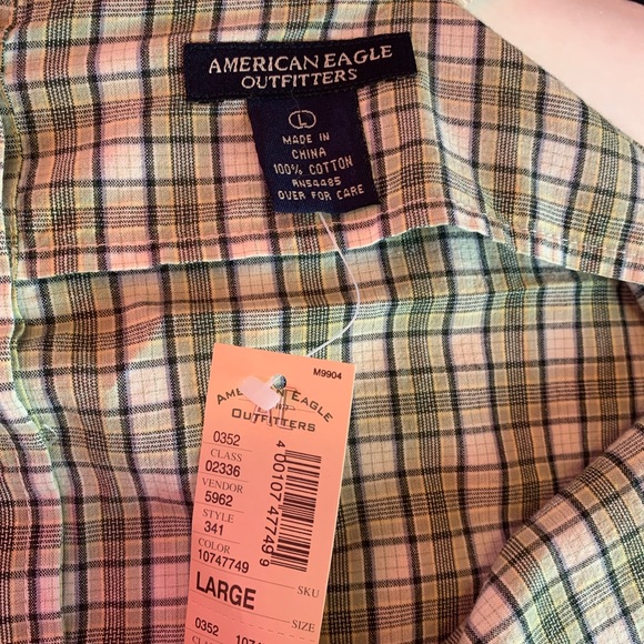 American Eagle green plaid tank size L - Picture 5 of 6